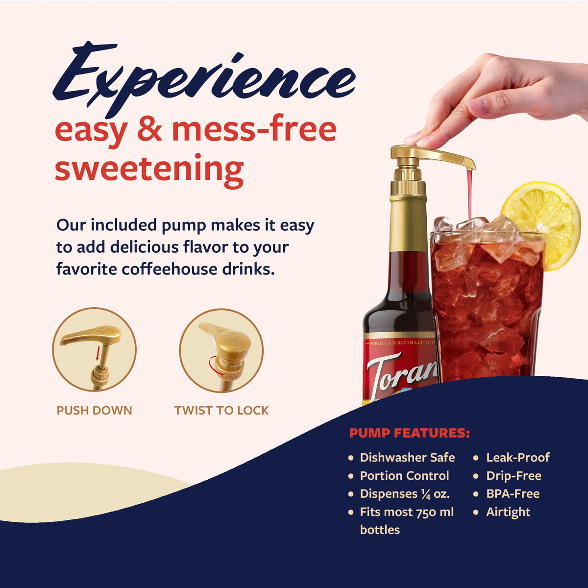 Torani Syrup, Blueberry Flavoring for Drinks, Pump Included, 25.4 Fl Oz