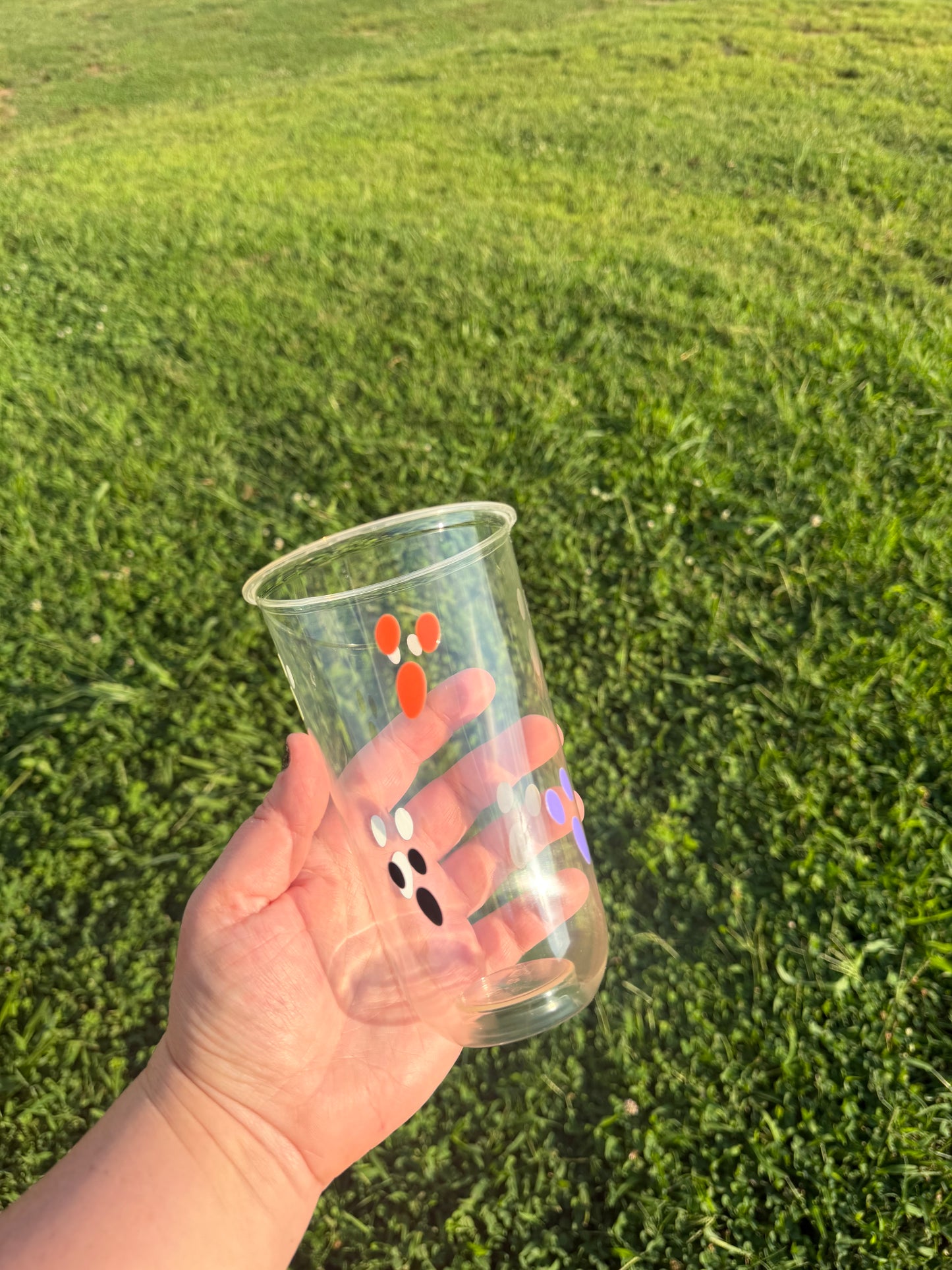 Colorful Halloween Ghostie Faces U-Shaped Cups (WHOLESALE)