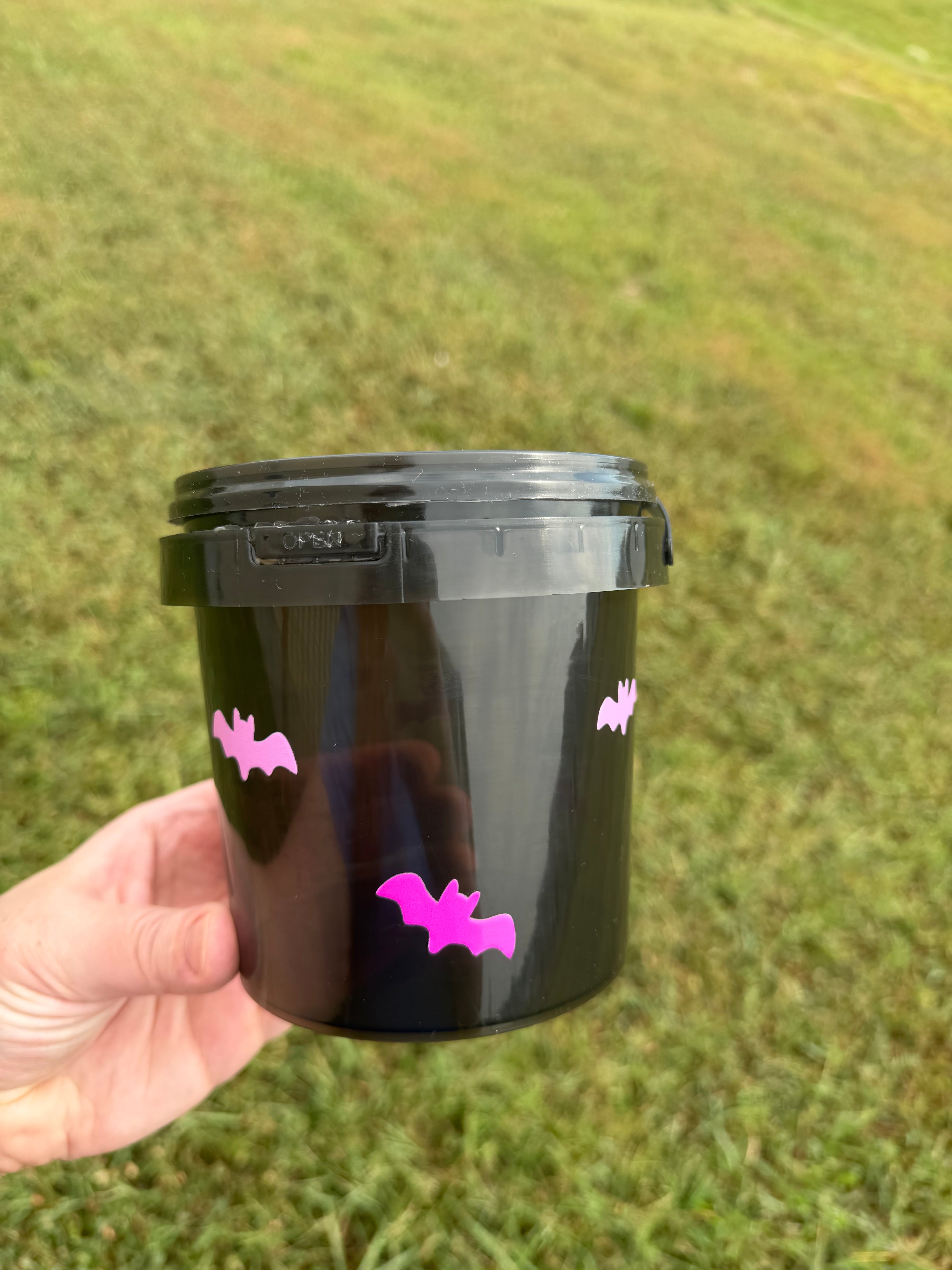 Pink & Black Cats 34oz Reusable Drink Buckets
