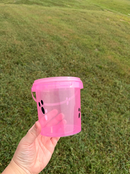 Black Ghostie Face 34oz Reusable Drink Buckets