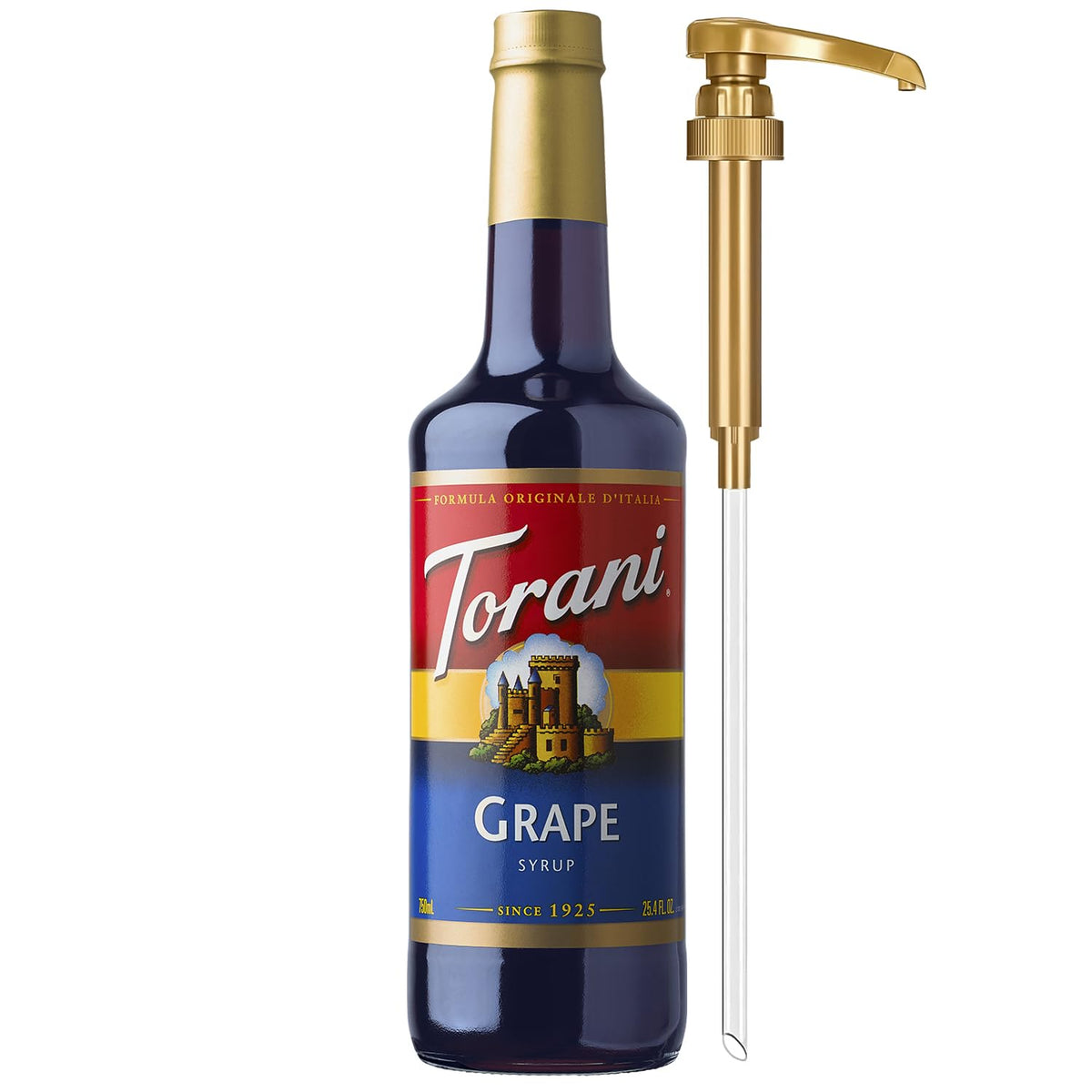 Torani Syrup, Blueberry Flavoring for Drinks, Pump Included, 25.4 Fl Oz