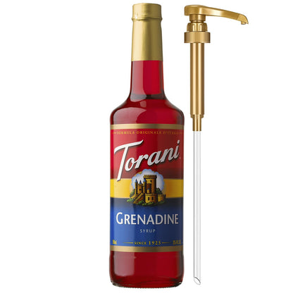 Torani Syrup, Grenadine Flavoring for Drinks, Pump Included, 25.4 Fl Oz