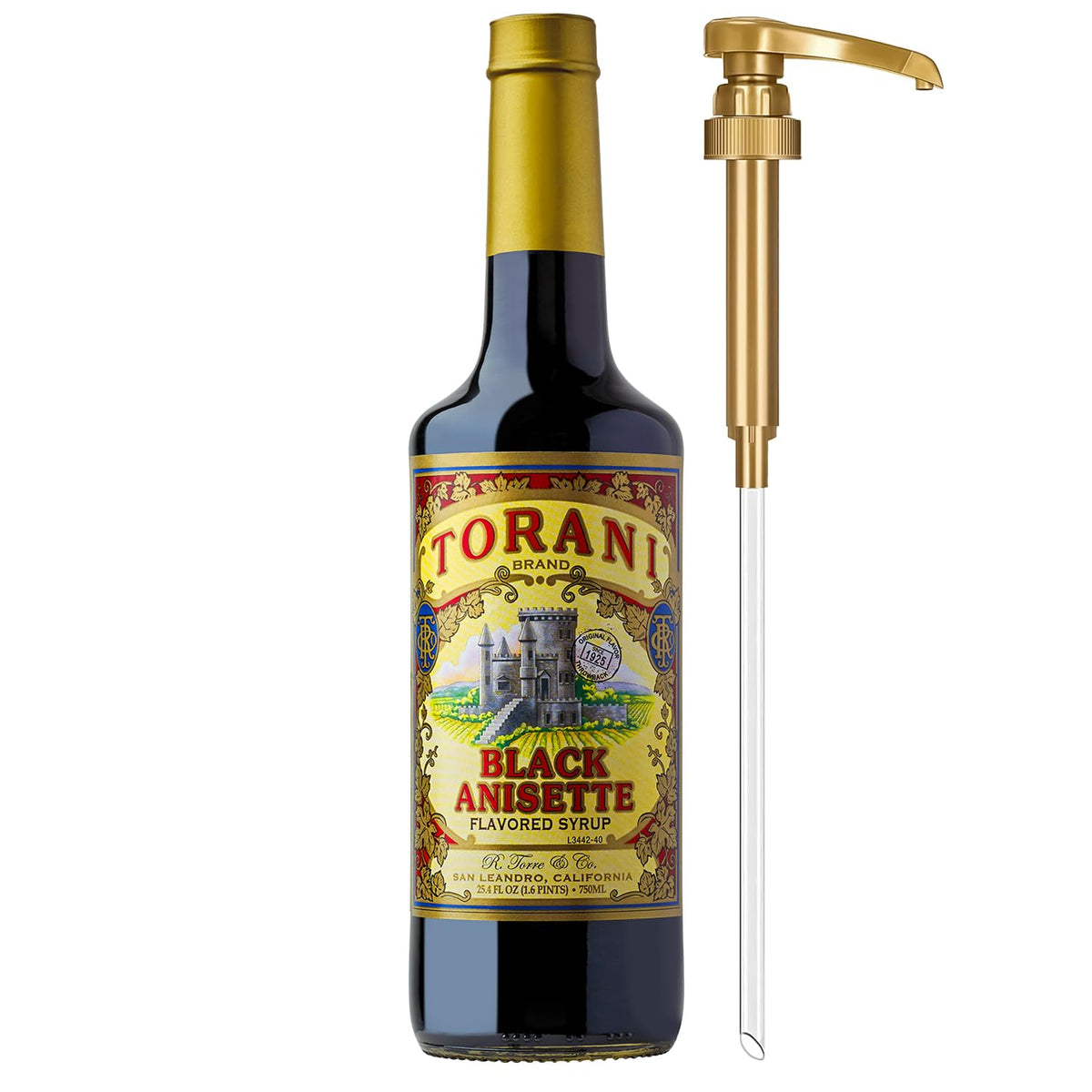 Torani Syrup, Blueberry Flavoring for Drinks, Pump Included, 25.4 Fl Oz