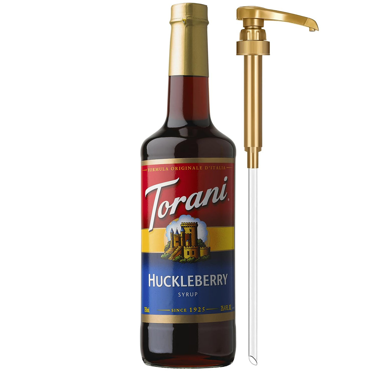 Torani Syrup, Blueberry Flavoring for Drinks, Pump Included, 25.4 Fl Oz