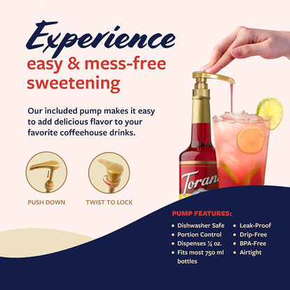 Torani Syrup, Grenadine Flavoring for Drinks, Pump Included, 25.4 Fl Oz