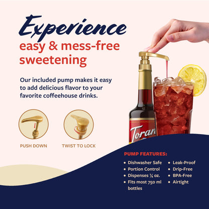 Torani Syrup, Blueberry Flavoring for Drinks, Pump Included, 25.4 Fl Oz