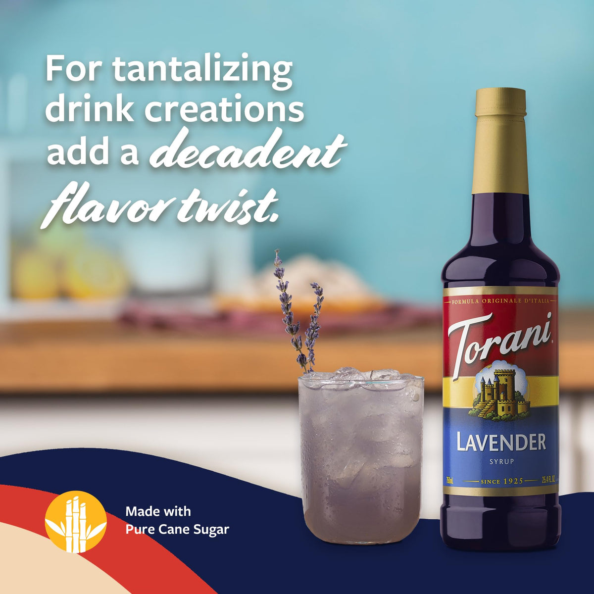 Torani Syrup, Blueberry Flavoring for Drinks, Pump Included, 25.4 Fl Oz