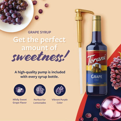 Torani Syrup, Blueberry Flavoring for Drinks, Pump Included, 25.4 Fl Oz