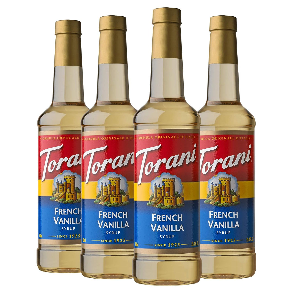 Torani French Vanilla Flavored Drink Syrup, 25.4 fl oz, 4 Pack