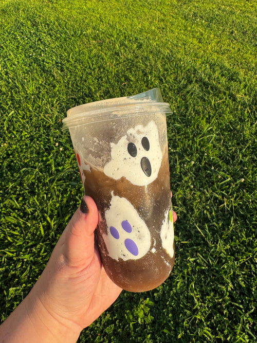 Colorful Halloween Ghostie Faces U-Shaped Cups