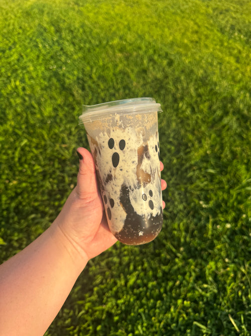 Black Ghostie Faces U-Shaped Cups
