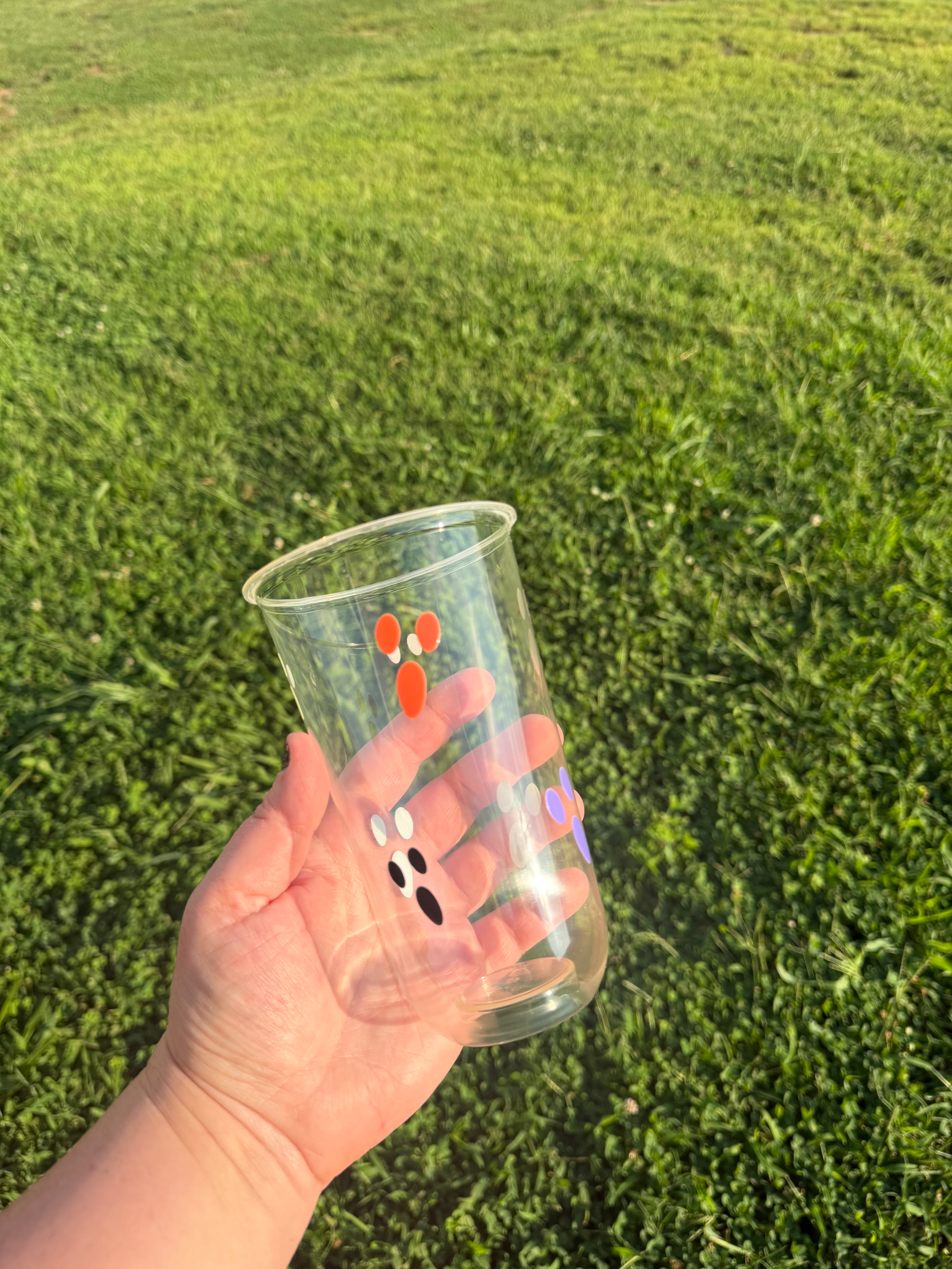 Colorful Halloween Ghostie Faces U-Shaped Cups